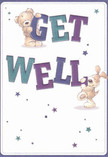Full of gentle cheer, this beautifully illustrated get well card brings South Tottenham's spirit of kindness to life. A lovable teddy bear and his puppy companion, both brimming with character, interact joyfully with the bold, lively letters of 'Get Well,' each element shaded in vibrant purples and blue-greens that reflect the artistic diversity of local streets. A soft cream background provides clarity, allowing the playful forms and scattered stars-in hues of sky blue, indigo, and lilac-to sparkle with optimism, reminiscent of starlit evenings over Paignton Park. The fur textures look so real, they offer a virtual hug-soft and soothing, as if echoing the comfort of home. This card, ideal for pairing with a bouquet from Florist South Tottenham, shares more than just a message; it communicates heartfelt reassurance and a promise of brighter days for anyone recuperating nearby. Its entire atmosphere exudes positivity, making it the perfect choice for sending care and encouragement to a friend or loved one across the vibrant community of South Tottenham.